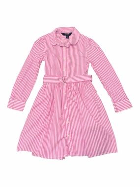 Polo Ralph Lauren Pink Striped Belted Shirt Dress Size 6